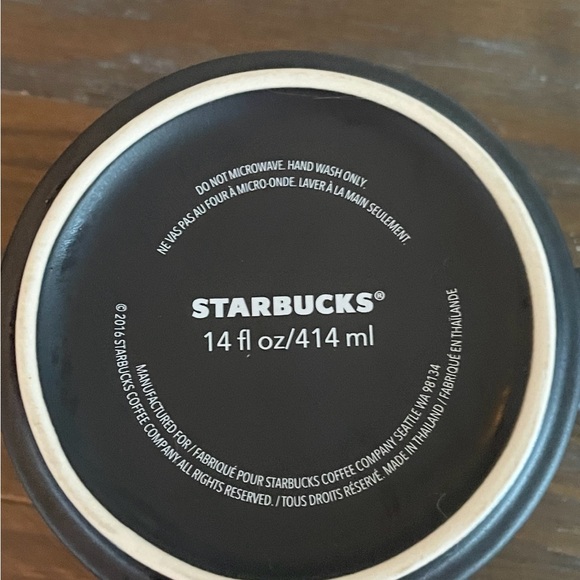 STARBUCKS - 2016 KENYA Elephant Coffee Mug Cup Black Matte Finish Gold 14 oz - Picture 3 of 8